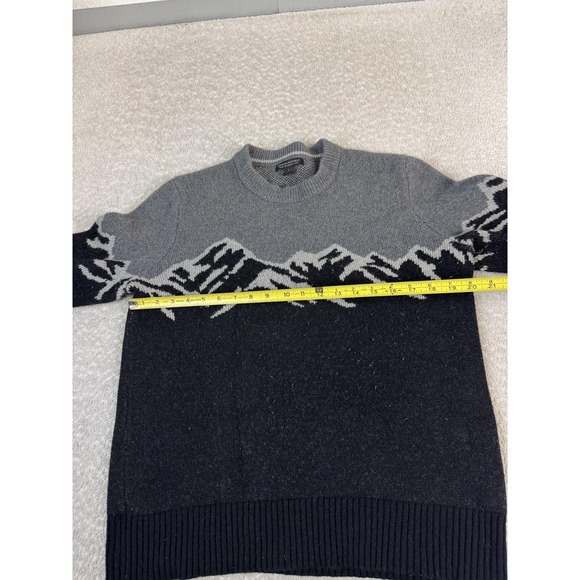 Banana Republic Sweater Mens Large Gray Mountain Graphic Crewneck Knit Pullover - Picture 4 of 7